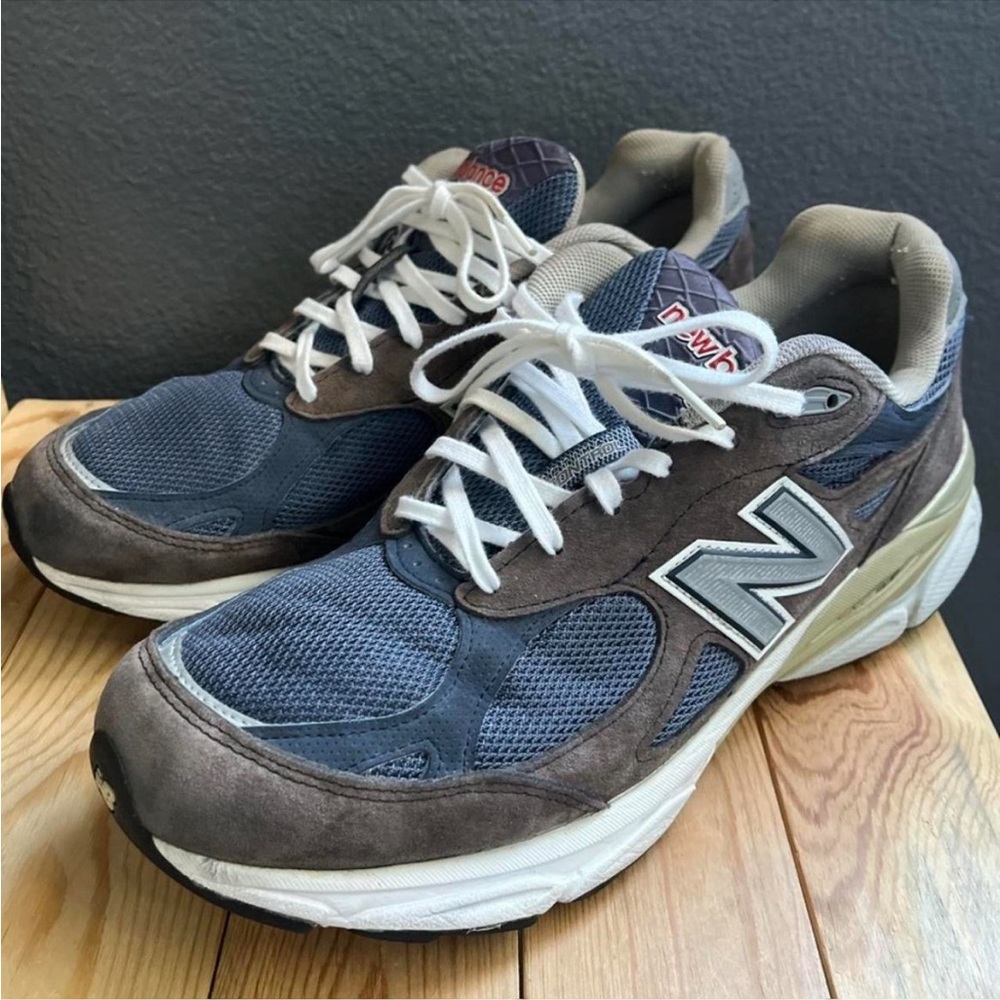 New balance 990 v3 brown and blue shoes